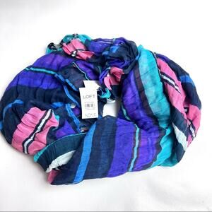 Loft Womens Multi-color Soft Scarf One Size